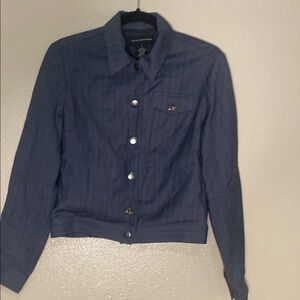 Club Monaco Blue Jean Jacket with Collared Neckline